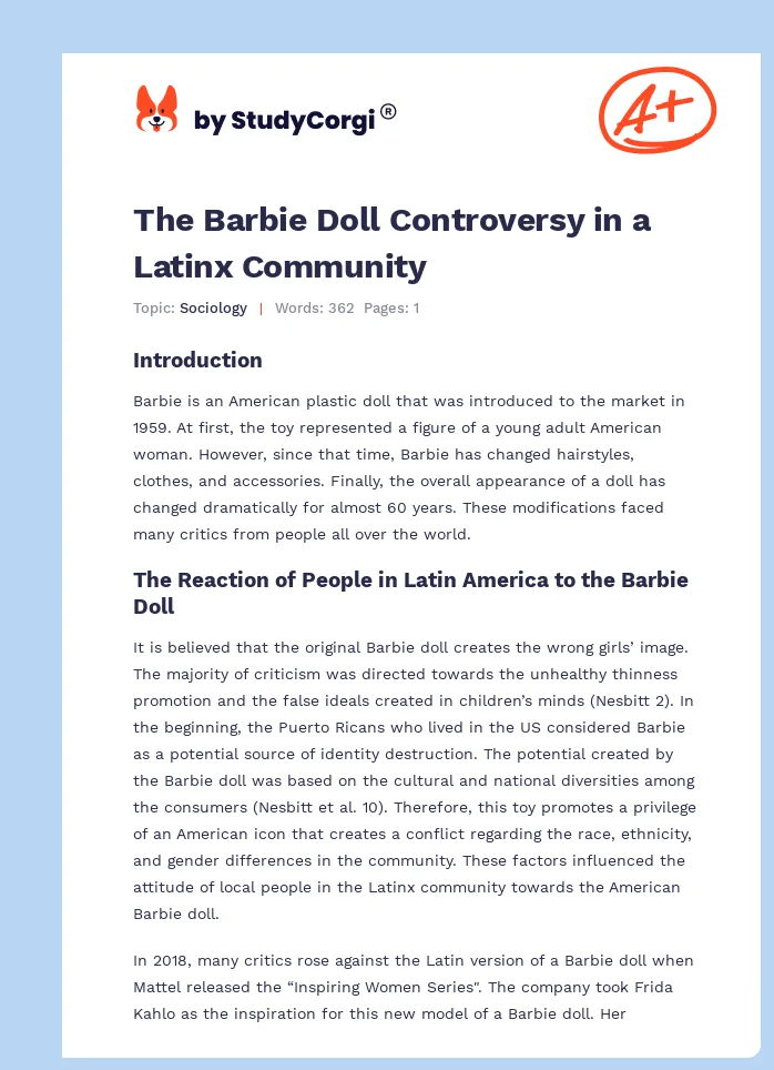 The Barbie Doll Controversy in a Latinx Community. Page 1