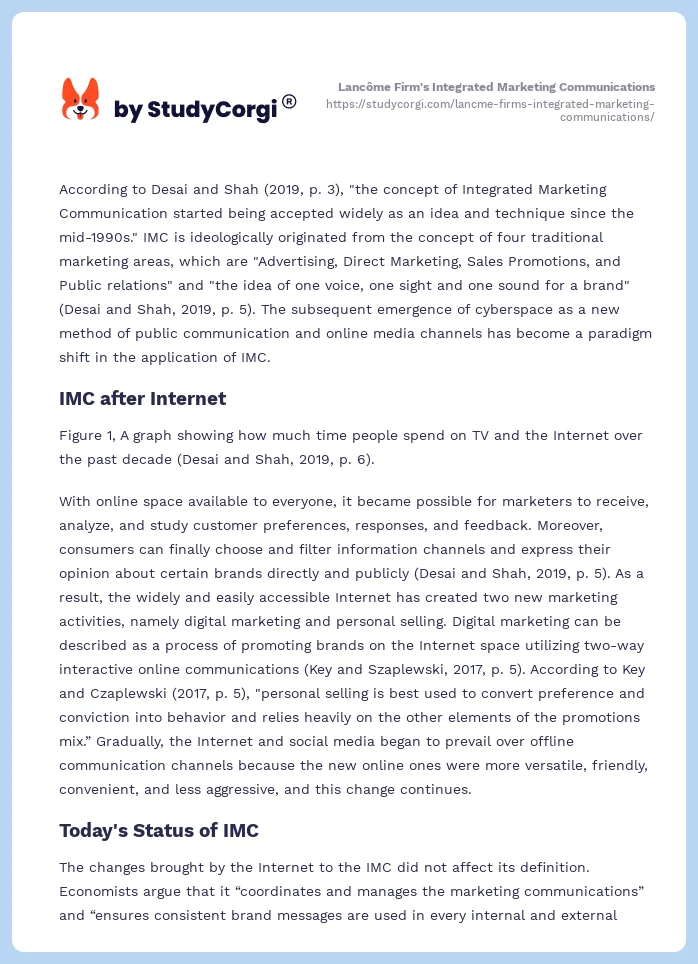 Lancôme Firm's Integrated Marketing Communications. Page 2