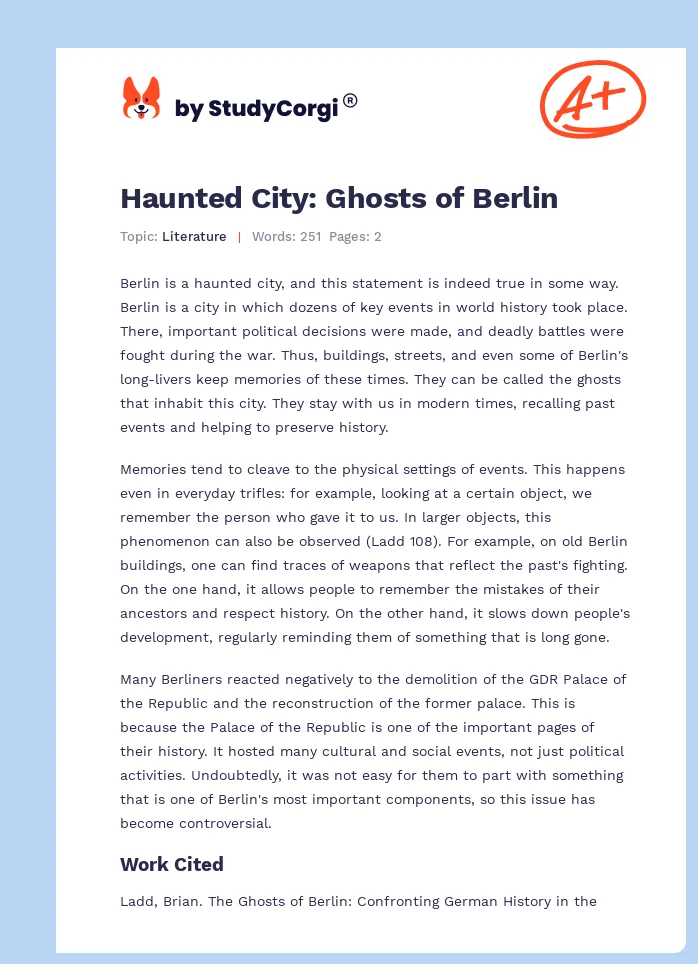 Haunted City: Ghosts of Berlin. Page 1