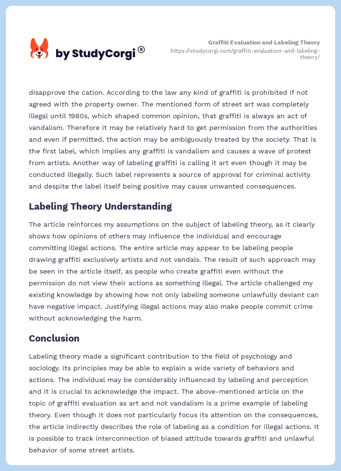 Graffiti Evaluation and Labeling Theory. Page 2
