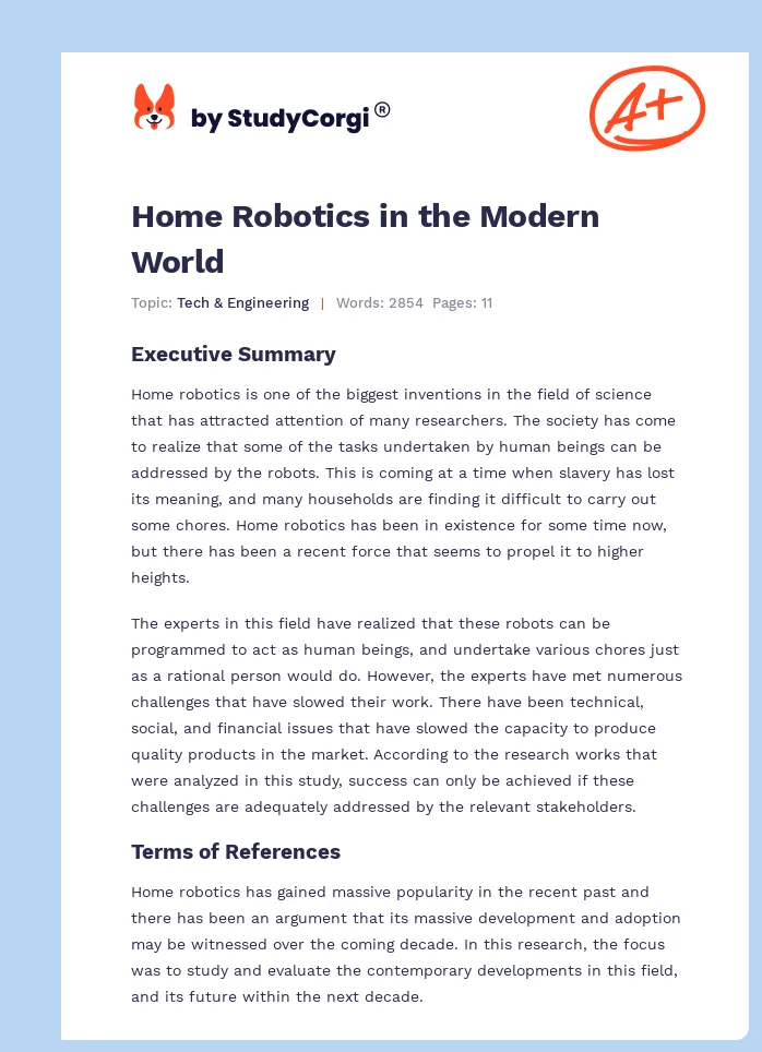 Home Robotics in the Modern World. Page 1