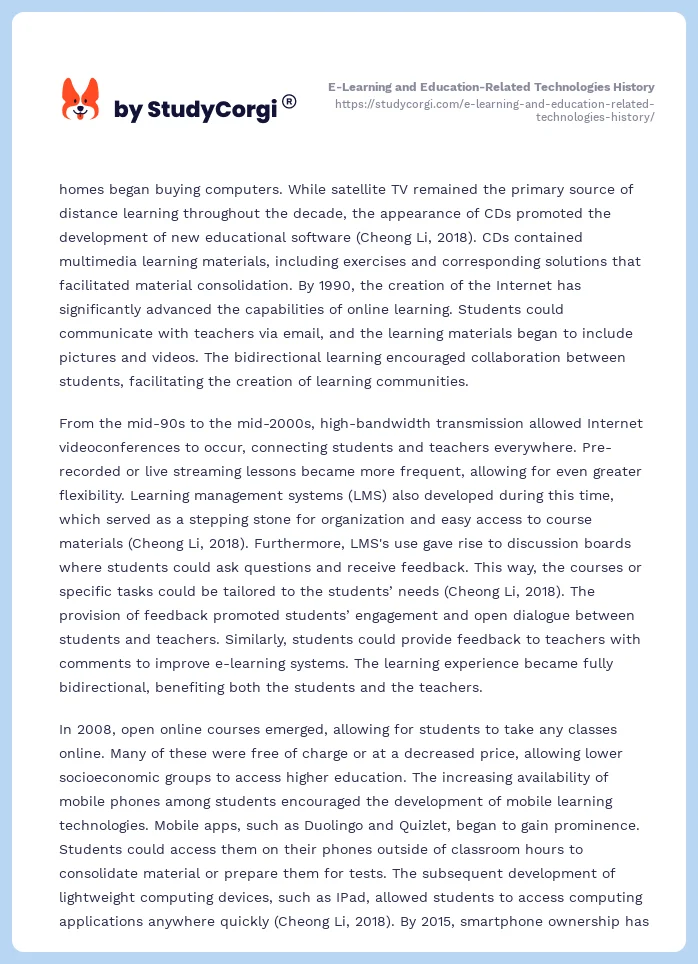 E-Learning and Education-Related Technologies History. Page 2