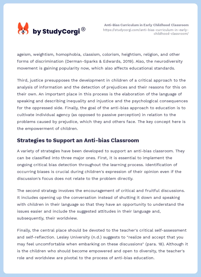 Anti-Bias Curriculum in Early Childhood Classroom. Page 2