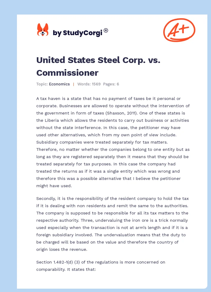 United States Steel Corp. vs. Commissioner. Page 1