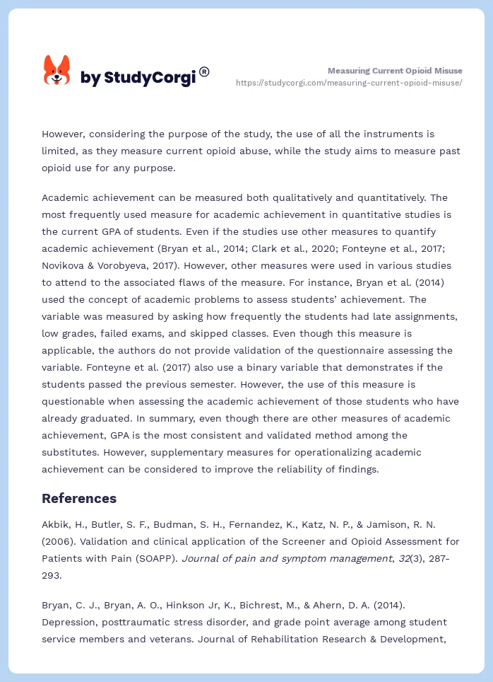 Measuring Current Opioid Misuse. Page 2