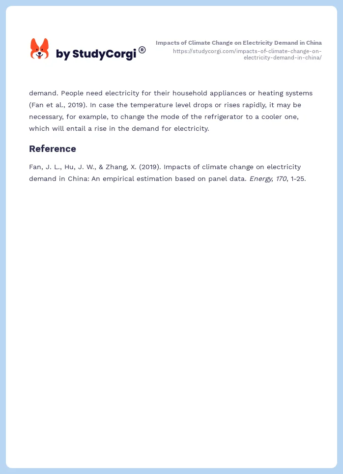 Impacts of Climate Change on Electricity Demand in China. Page 2