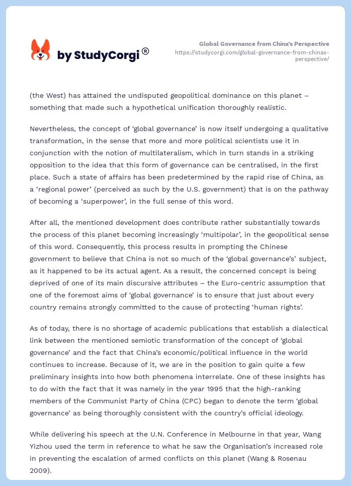 Global Governance from China’s Perspective. Page 2