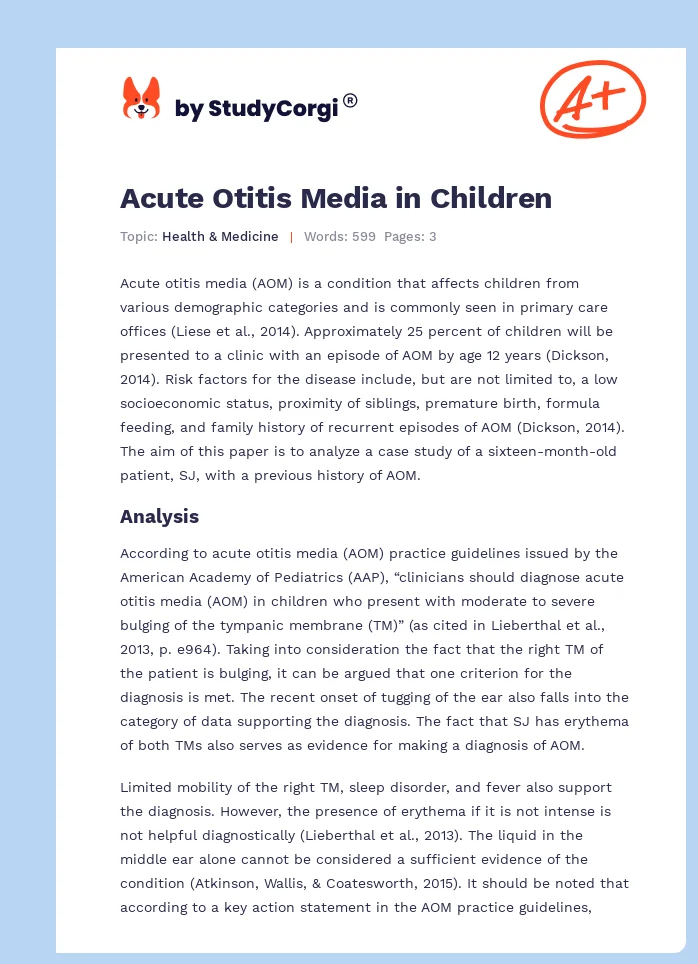 Acute Otitis Media in Children. Page 1
