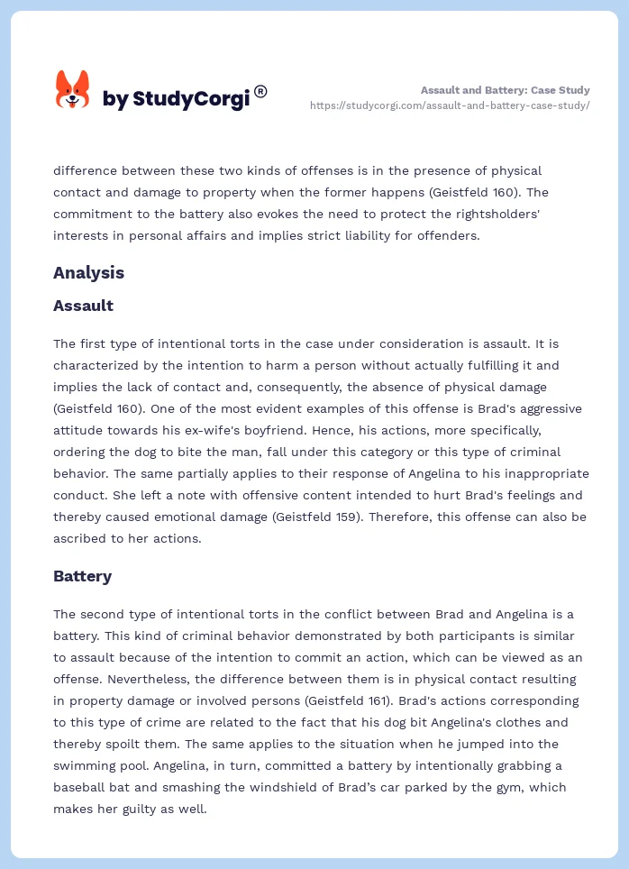 Assault and Battery: Case Study. Page 2