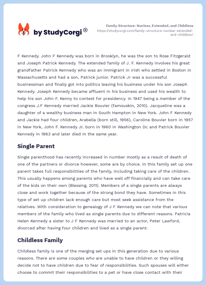 Family Structure: Nuclear, Extended, and Childless. Page 2