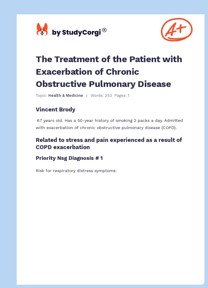 The Treatment of the Patient with Exacerbation of Chronic Obstructive Pulmonary Disease. Page 1