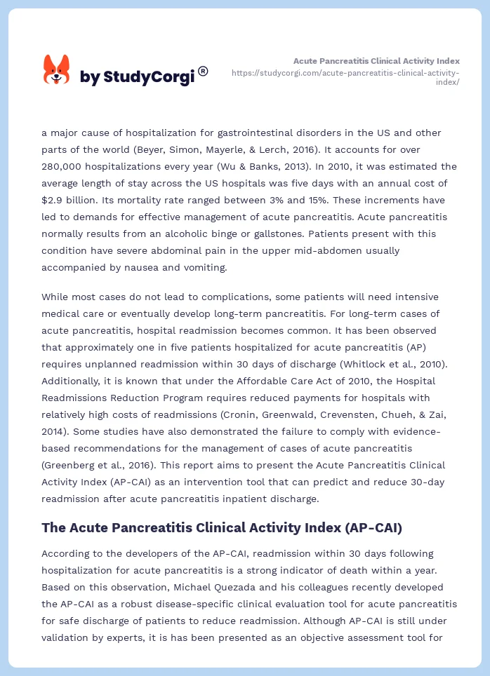 Acute Pancreatitis Clinical Activity Index. Page 2