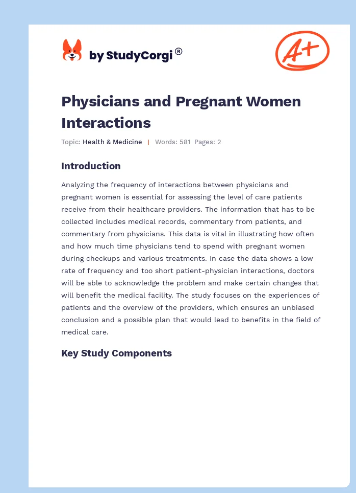 Physicians and Pregnant Women Interactions. Page 1