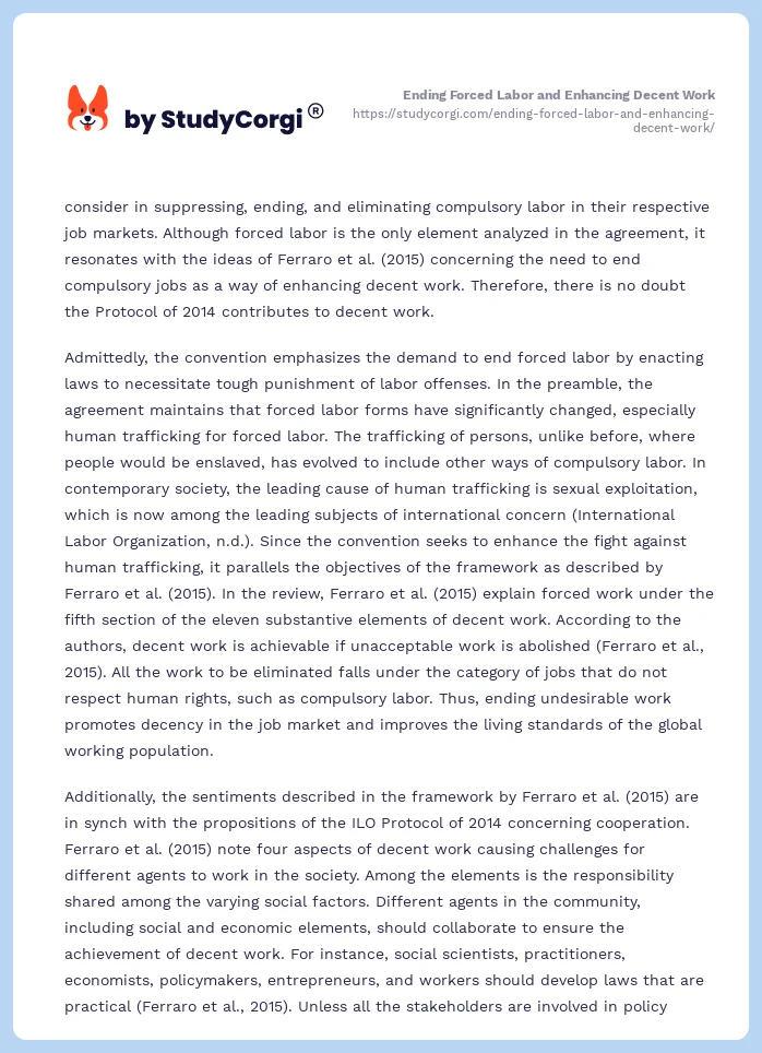 Ending Forced Labor and Enhancing Decent Work. Page 2