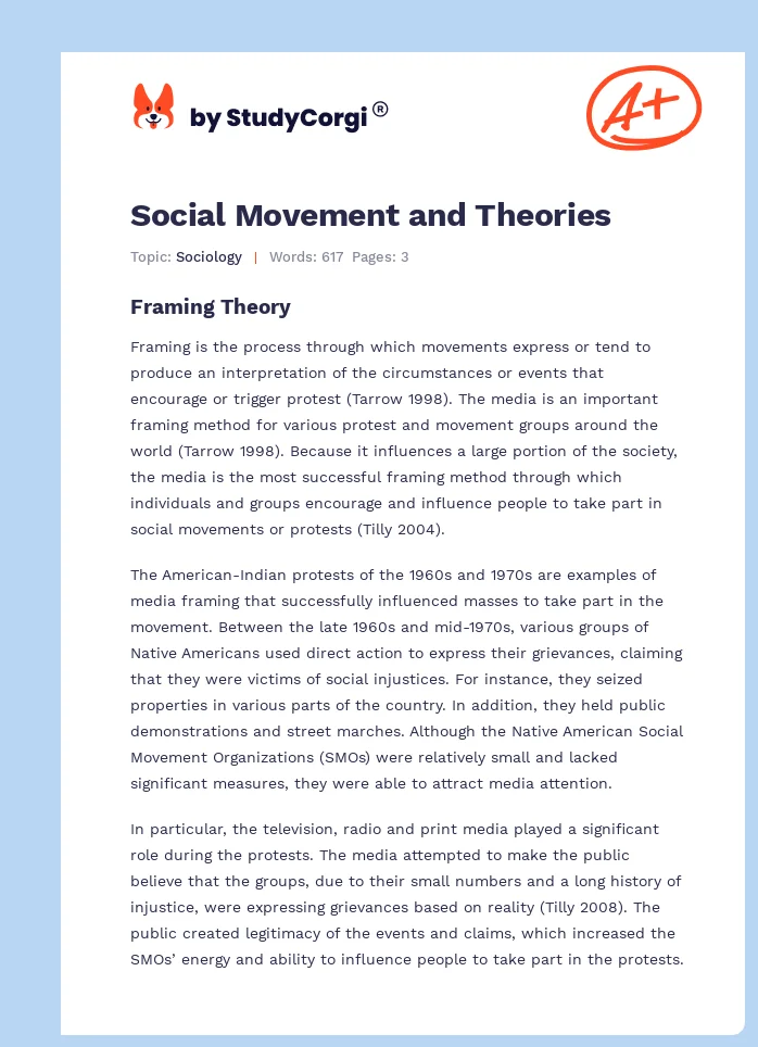 Social Movement and Theories. Page 1