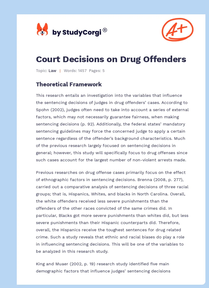 Court Decisions on Drug Offenders. Page 1