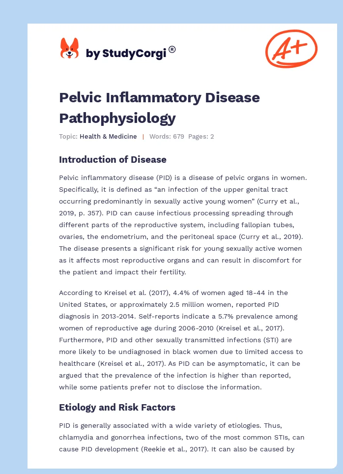 Pelvic Inflammatory Disease Pathophysiology. Page 1