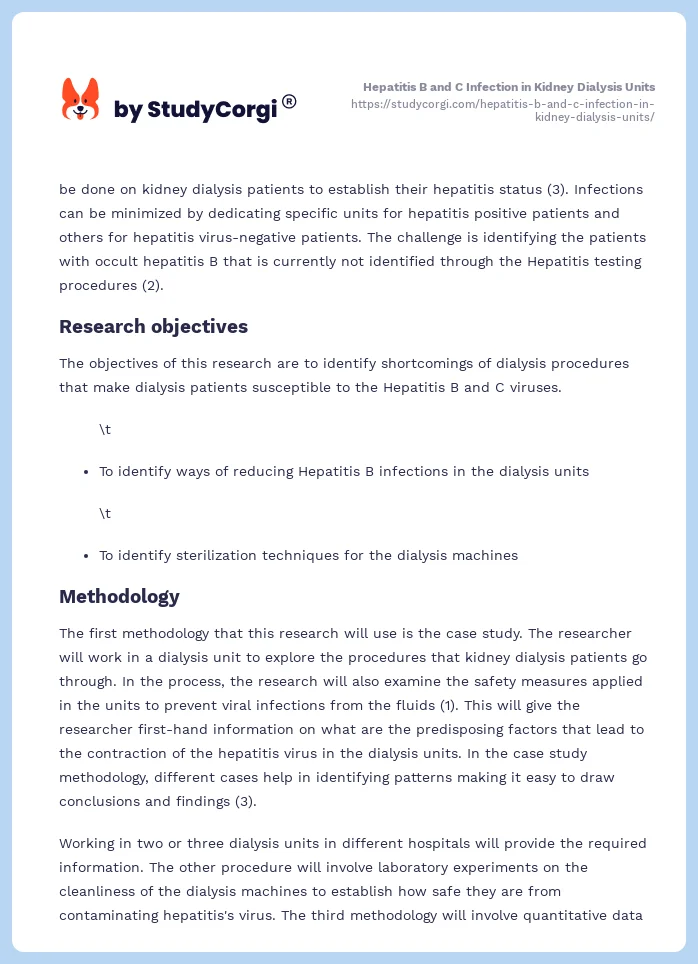 Hepatitis B and C Infection in Kidney Dialysis Units. Page 2