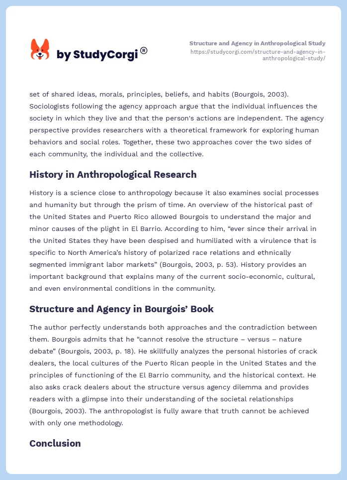 Structure and Agency in Anthropological Study. Page 2