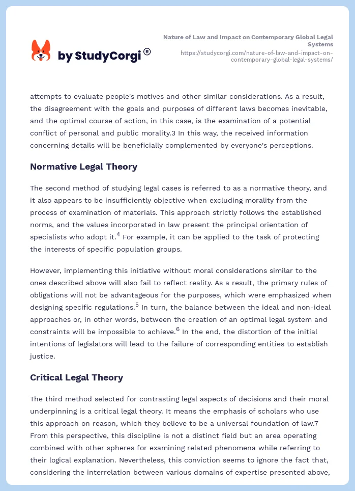 Nature of Law and Impact on Contemporary Global Legal Systems. Page 2