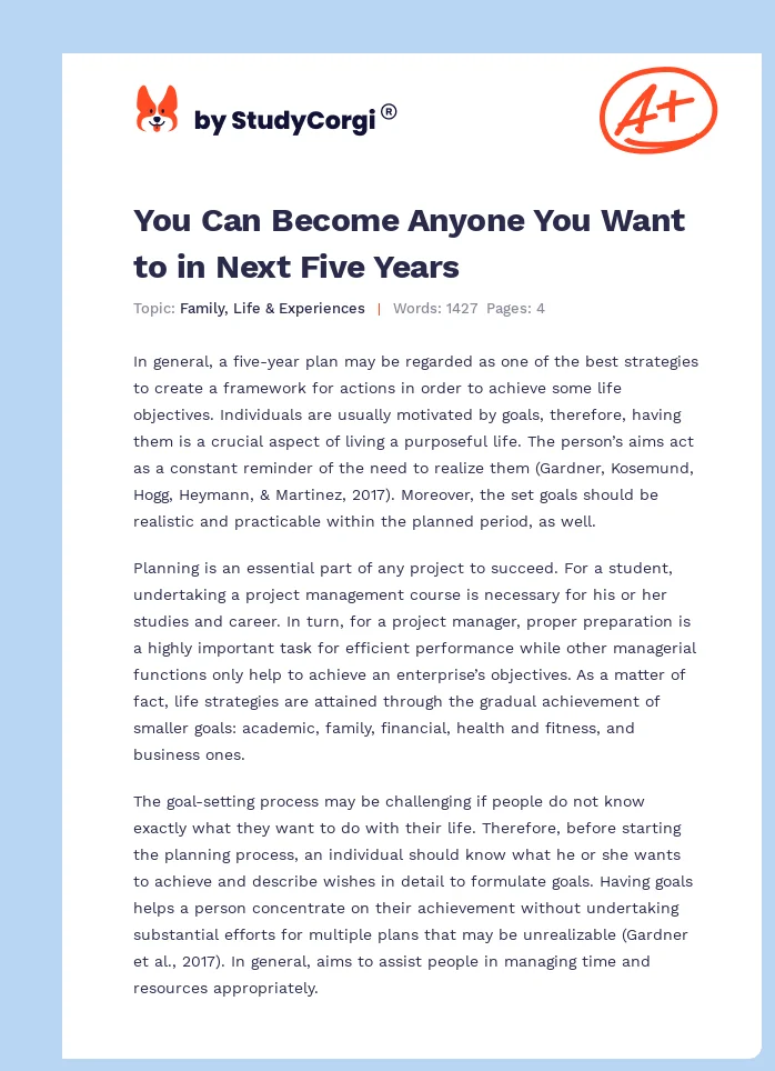 You Can Become Anyone You Want to in Next Five Years. Page 1