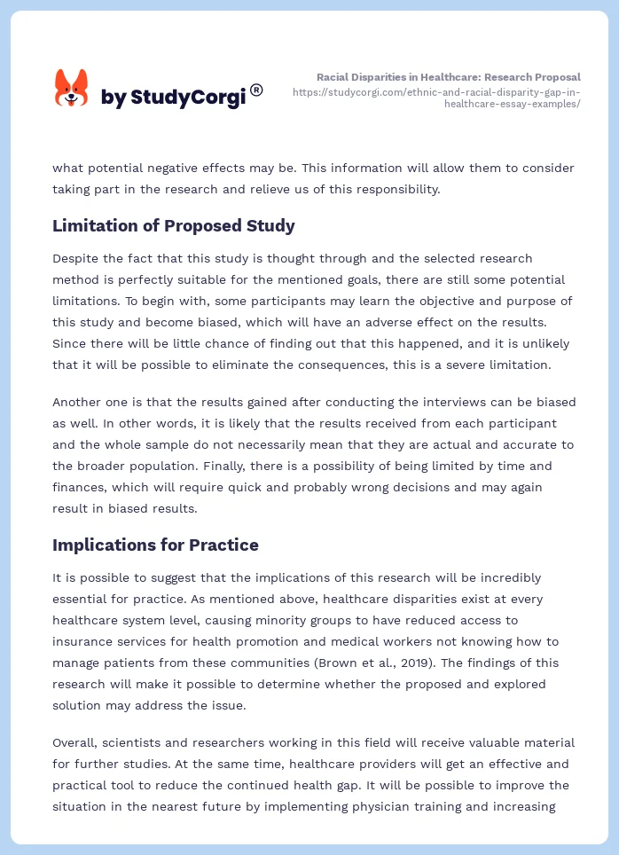 Racial Disparities in Healthcare: Research Proposal. Page 2