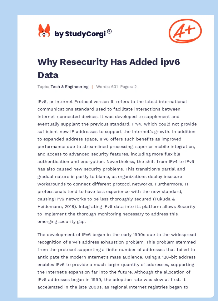 Why Resecurity Has Added ipv6 Data. Page 1