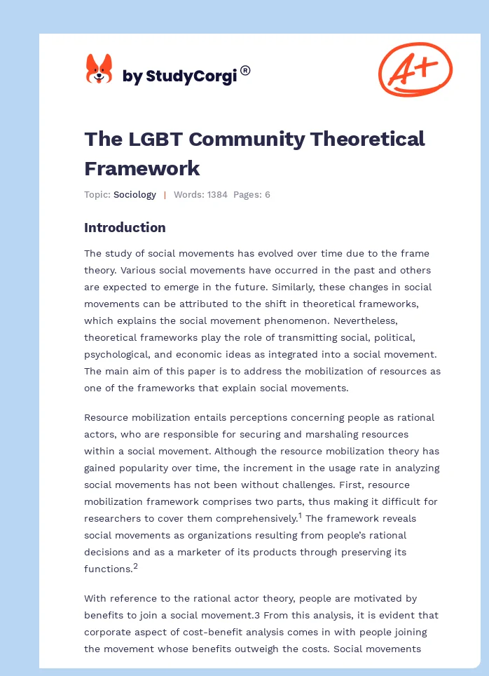 The LGBT Community Theoretical Framework. Page 1
