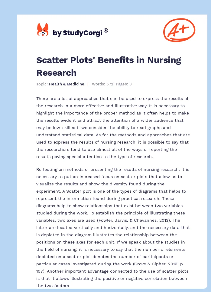 Scatter Plots' Benefits in Nursing Research. Page 1