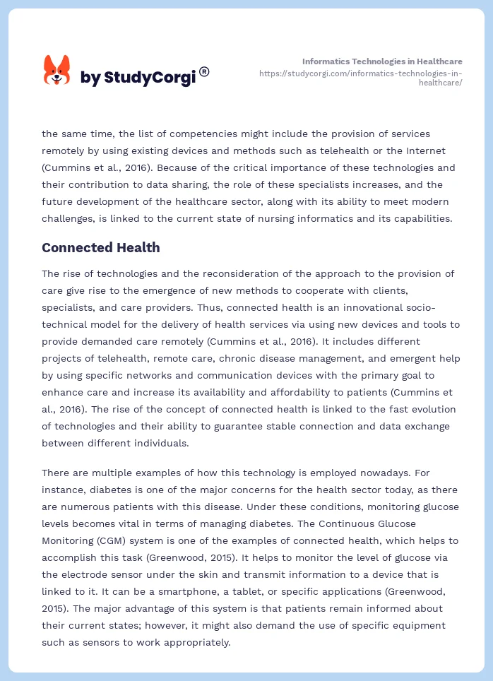 Informatics Technologies in Healthcare. Page 2