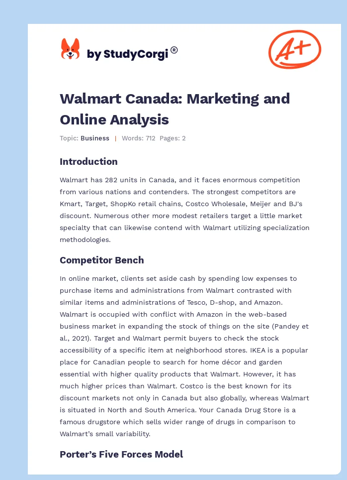 Walmart Canada: Marketing and Online Analysis. Page 1