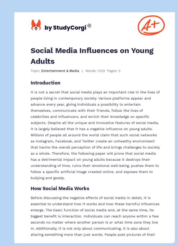Social Media Influences on Young Adults. Page 1