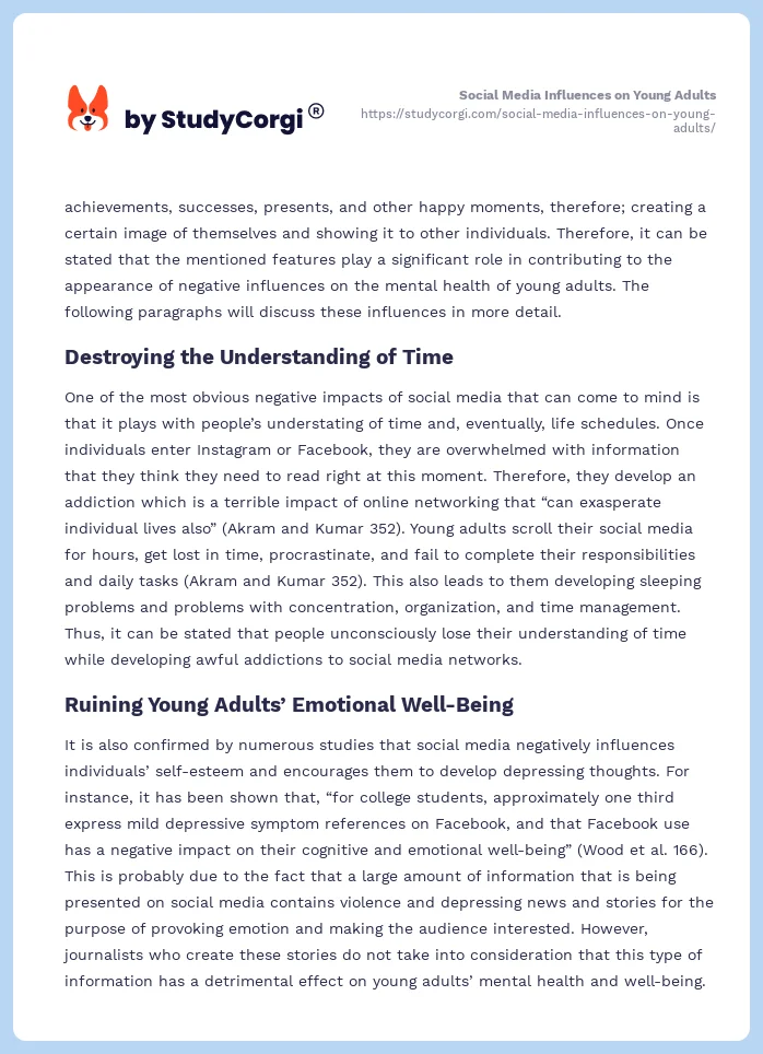 Social Media Influences on Young Adults. Page 2