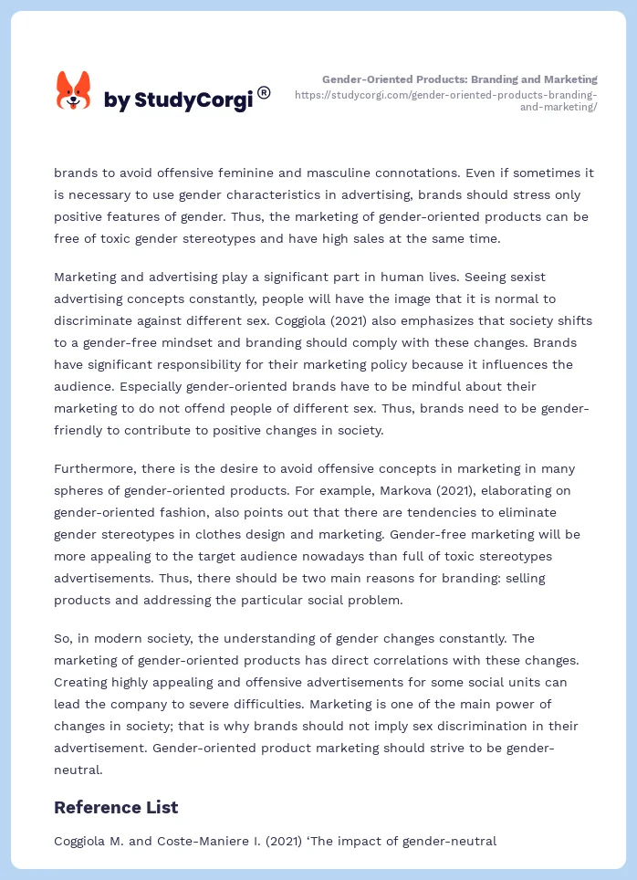 Gender-Oriented Products: Branding and Marketing. Page 2