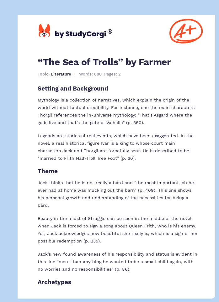 “The Sea of Trolls” by Farmer. Page 1
