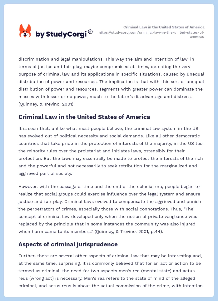 Criminal Law in the United States of America. Page 2