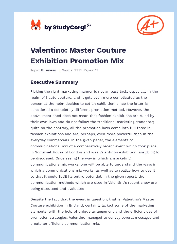 Valentino: Master Couture Exhibition Promotion Mix. Page 1