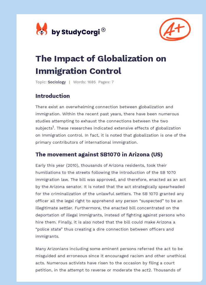 The Impact of Globalization on Immigration Control. Page 1