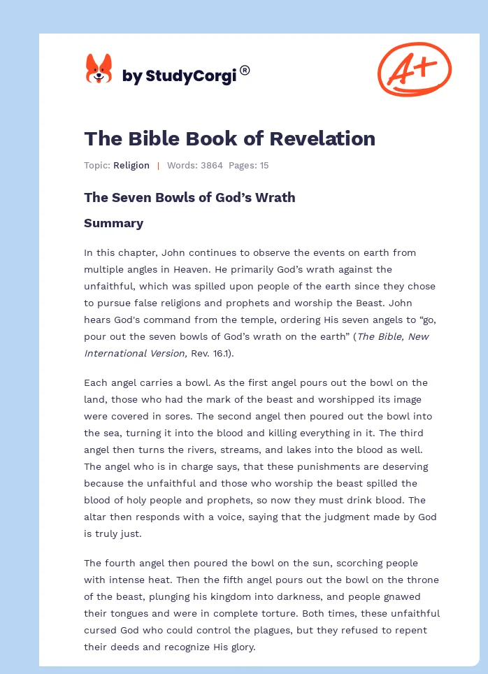 The Bible Book of Revelation. Page 1