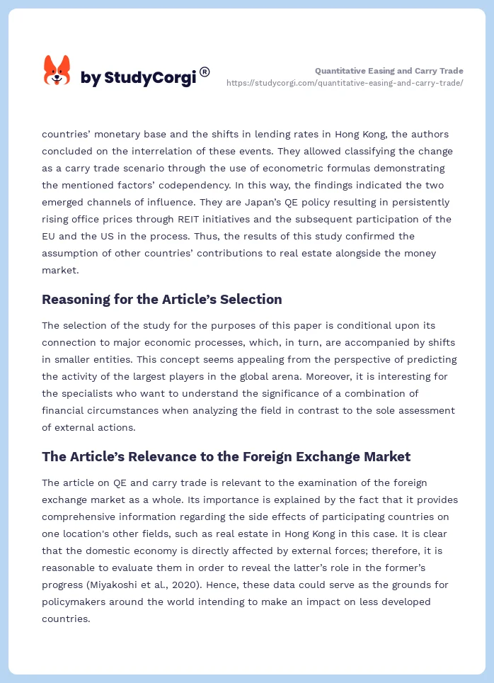 Quantitative Easing and Carry Trade. Page 2