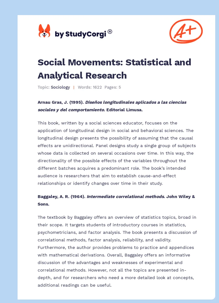 Social Movements: Statistical and Analytical Research. Page 1