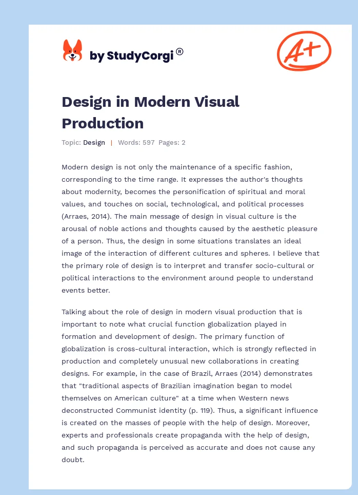 Design in Modern Visual Production. Page 1