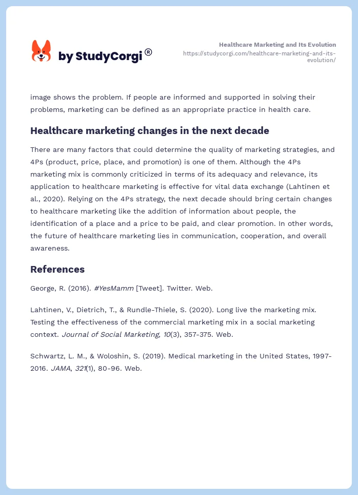 Healthcare Marketing and Its Evolution. Page 2