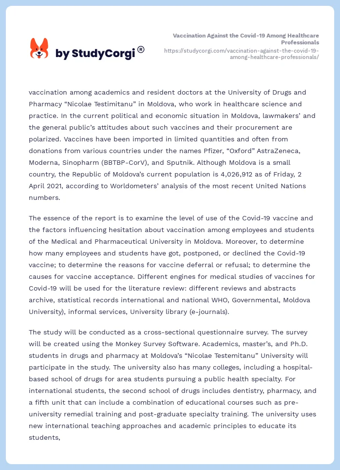 Vaccination Against the Covid-19 Among Healthcare Professionals. Page 2