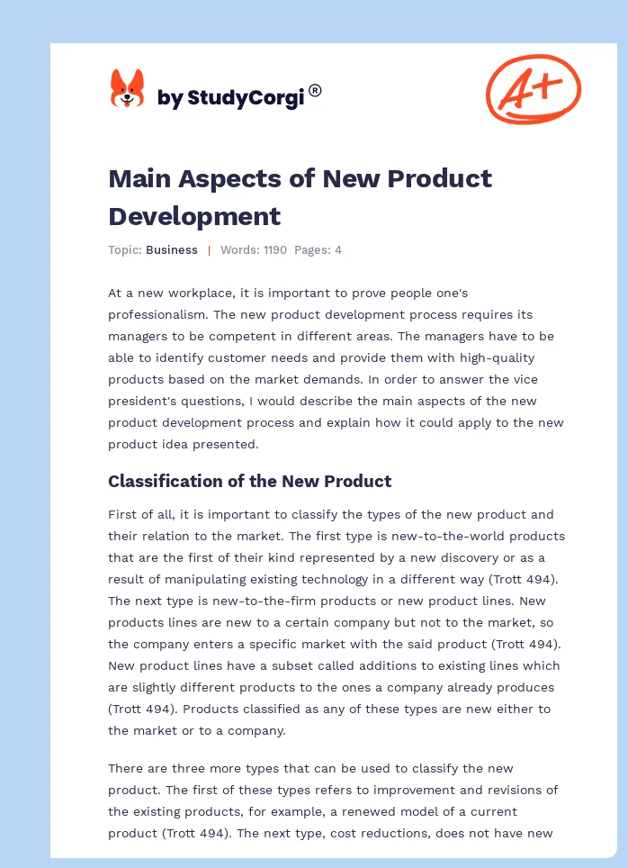 The New Product Development Process. Page 1