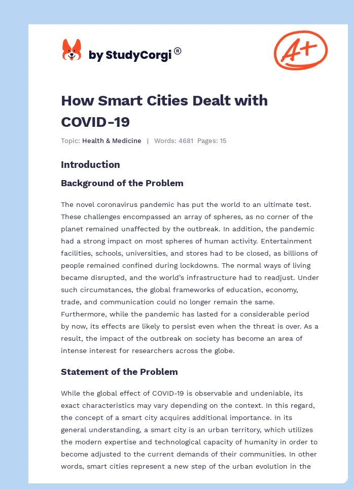How Smart Cities Dealt with COVID-19. Page 1