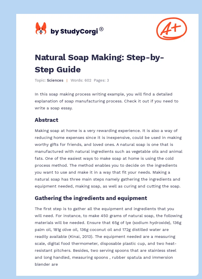 Natural Soap Making: Step-by-Step Guide. Page 1