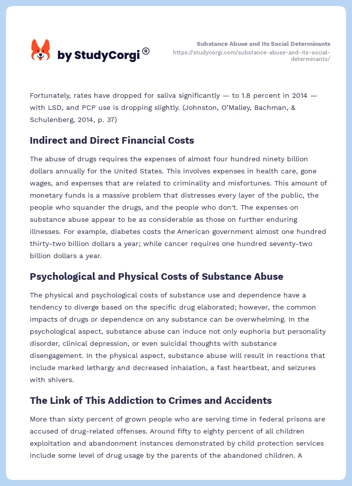 Substance Abuse and Its Social Determinants. Page 2