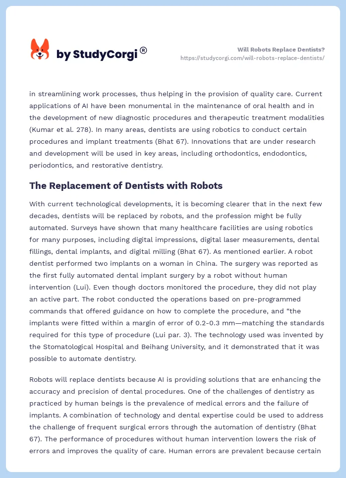 Will Robots Replace Dentists?. Page 2