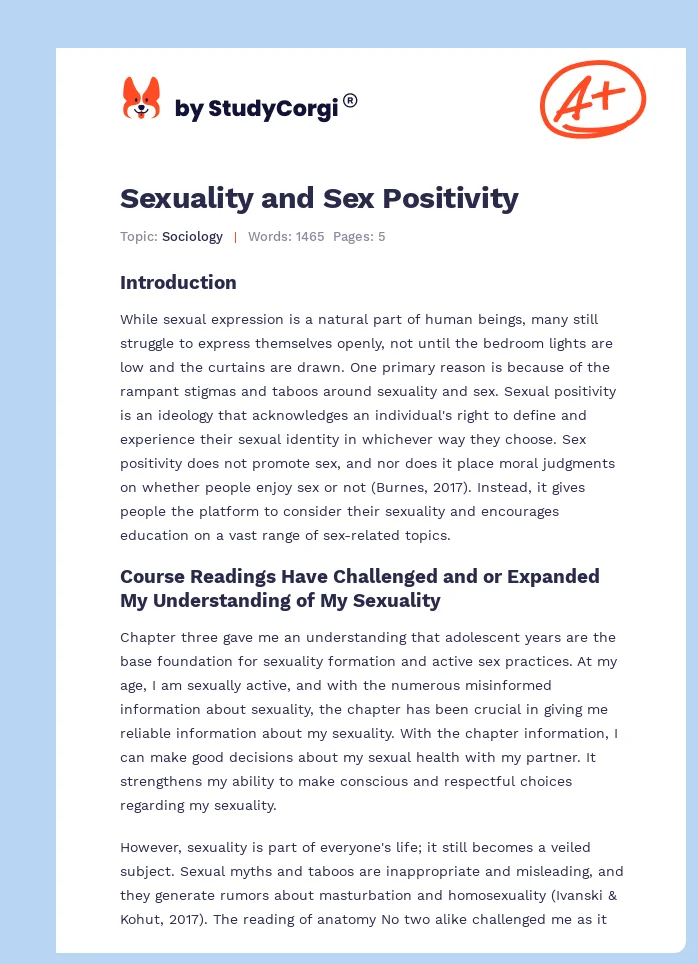 Sexuality and Sex Positivity. Page 1
